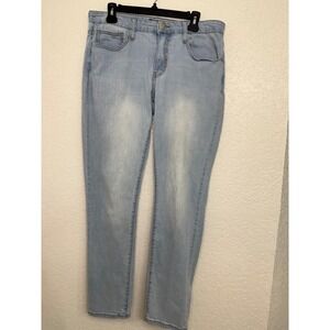 Fashion Nova Men Light Wash Slim Straight‎ Denim Jeans Size 34 MPDSS1